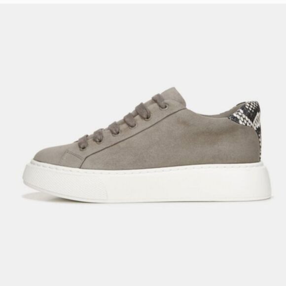 Vince Suede Rhea suede platform sole sneaker with snake skin embossed heel Sz 7 - Picture 1 of 10